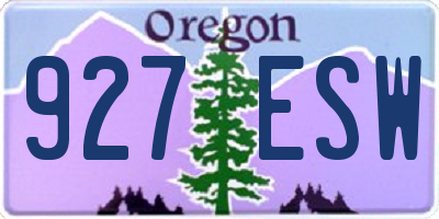 OR license plate 927ESW
