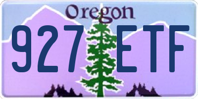 OR license plate 927ETF