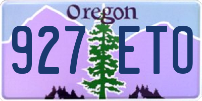 OR license plate 927ETO