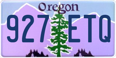 OR license plate 927ETQ