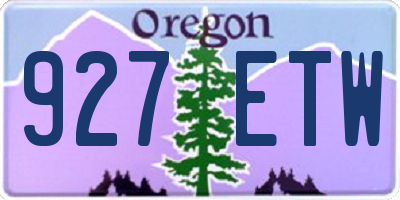 OR license plate 927ETW