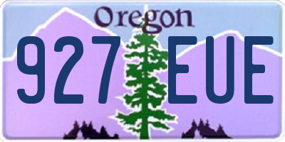 OR license plate 927EUE