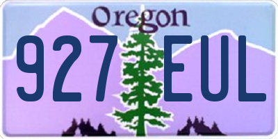 OR license plate 927EUL