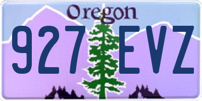 OR license plate 927EVZ