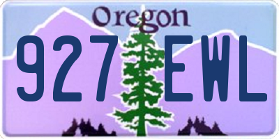OR license plate 927EWL