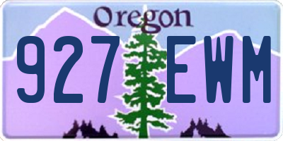 OR license plate 927EWM
