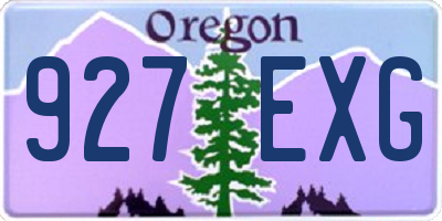 OR license plate 927EXG