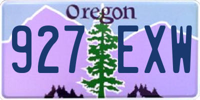 OR license plate 927EXW