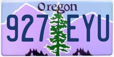 OR license plate 927EYU