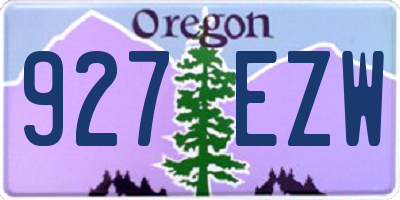 OR license plate 927EZW