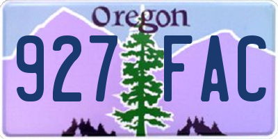 OR license plate 927FAC