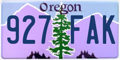 OR license plate 927FAK