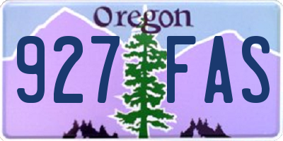 OR license plate 927FAS
