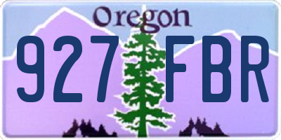 OR license plate 927FBR