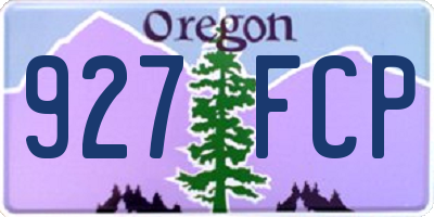 OR license plate 927FCP