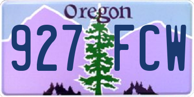 OR license plate 927FCW