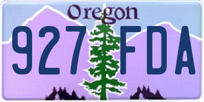 OR license plate 927FDA