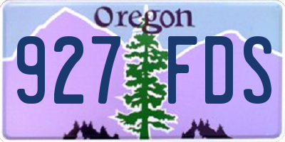OR license plate 927FDS