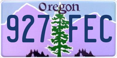 OR license plate 927FEC