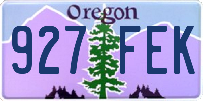 OR license plate 927FEK