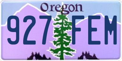 OR license plate 927FEM