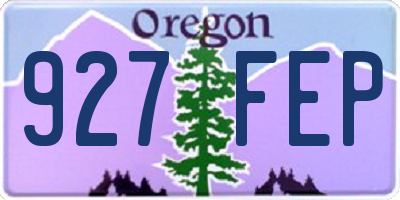 OR license plate 927FEP