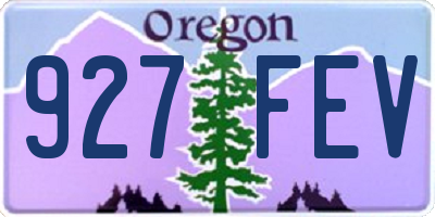 OR license plate 927FEV