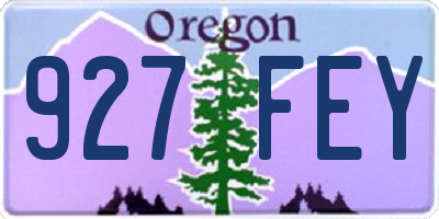OR license plate 927FEY