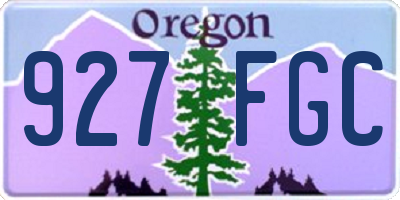 OR license plate 927FGC