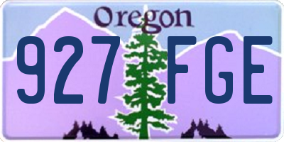 OR license plate 927FGE