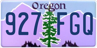 OR license plate 927FGQ