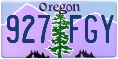 OR license plate 927FGY