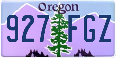 OR license plate 927FGZ