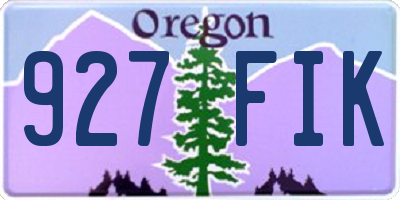 OR license plate 927FIK