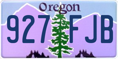 OR license plate 927FJB