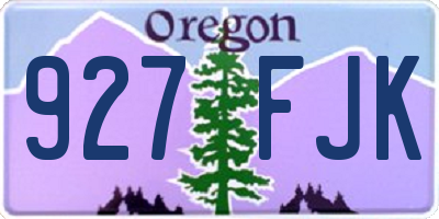 OR license plate 927FJK