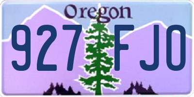 OR license plate 927FJO