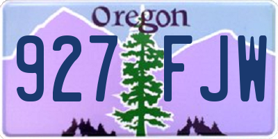 OR license plate 927FJW