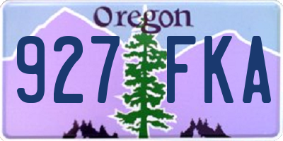 OR license plate 927FKA
