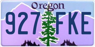 OR license plate 927FKE