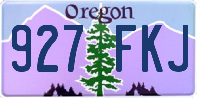 OR license plate 927FKJ