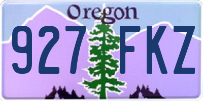 OR license plate 927FKZ