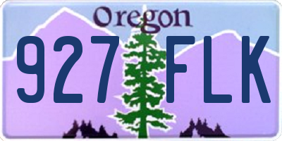 OR license plate 927FLK