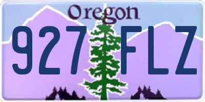 OR license plate 927FLZ