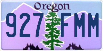 OR license plate 927FMM