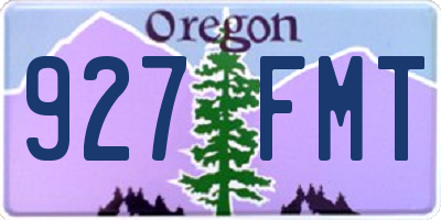 OR license plate 927FMT