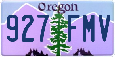 OR license plate 927FMV
