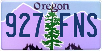 OR license plate 927FNS
