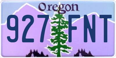 OR license plate 927FNT