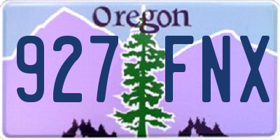 OR license plate 927FNX
